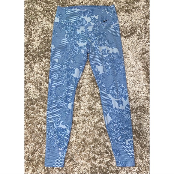 Nike Dri-FIT Floral Lace Print Leggings Sz L - Picture 2 of 6